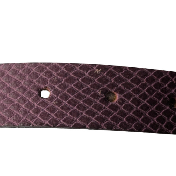 ADA Leather Infinity Belt Orchid Croco New One Size Berry Wine $79 Embossed main image 3